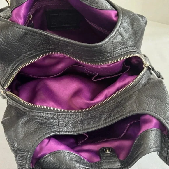 Coach G1271- 21225 Madison Maggie Black Leather Hobo Shoulder Tote Bag Supple - Picture 9 of 13